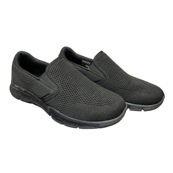 Sketchers Equalizer Double Play Memory Foam Black Slip On Loafer Comfort Shoes - Picture 1 of 9